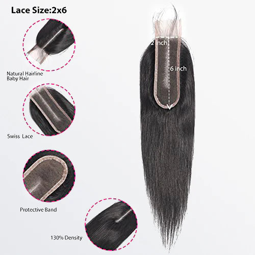 2x6 Straight Transparent Lace Closure