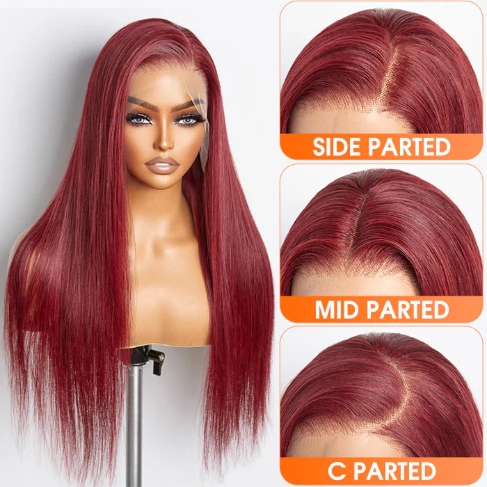 150% Density 13x4 Straight pre plucked lace frontal wig (99J)