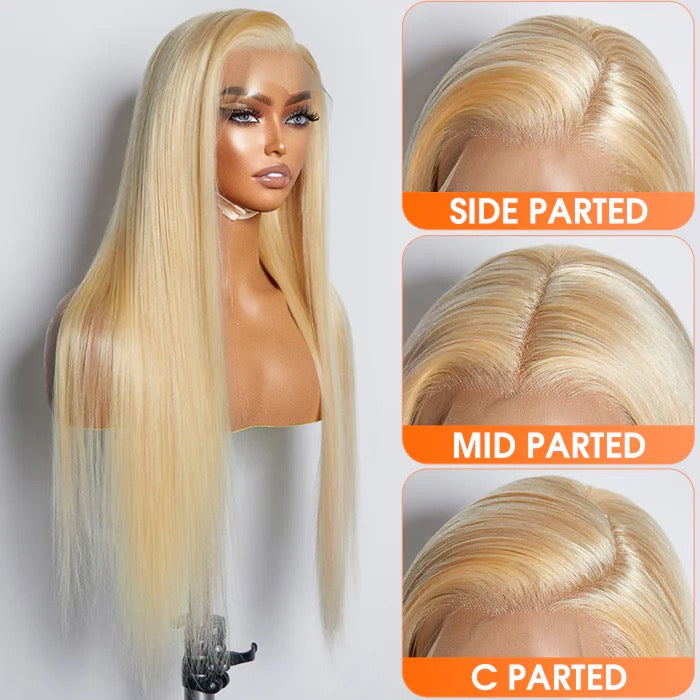 150% Density 13x4 pre plucked lace frontal wig #613