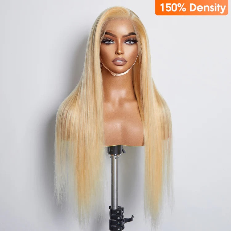 150% Density 13x4 pre plucked lace frontal wig #613