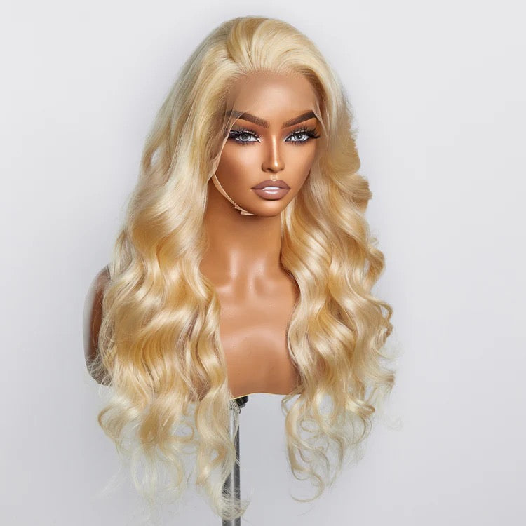 150% Density 13x4 pre plucked Body Wave lace frontal wig #613