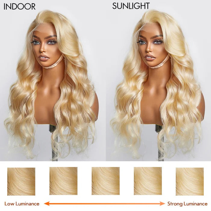 150% Density 13x4 pre plucked Body Wave lace frontal wig #613