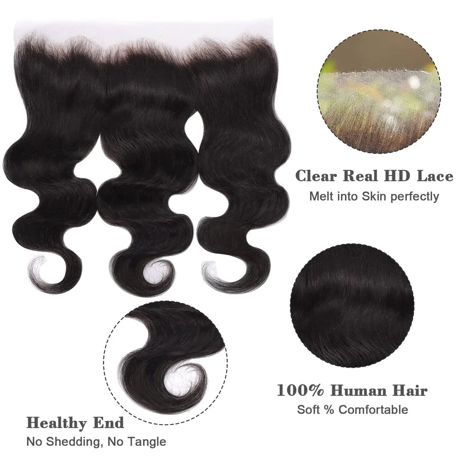 HD 13x4 Body Wave Free Parted Frontal
