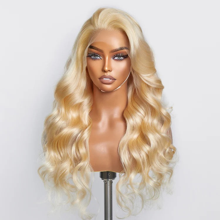 150% Density 13x4 pre plucked Body Wave lace frontal wig #613