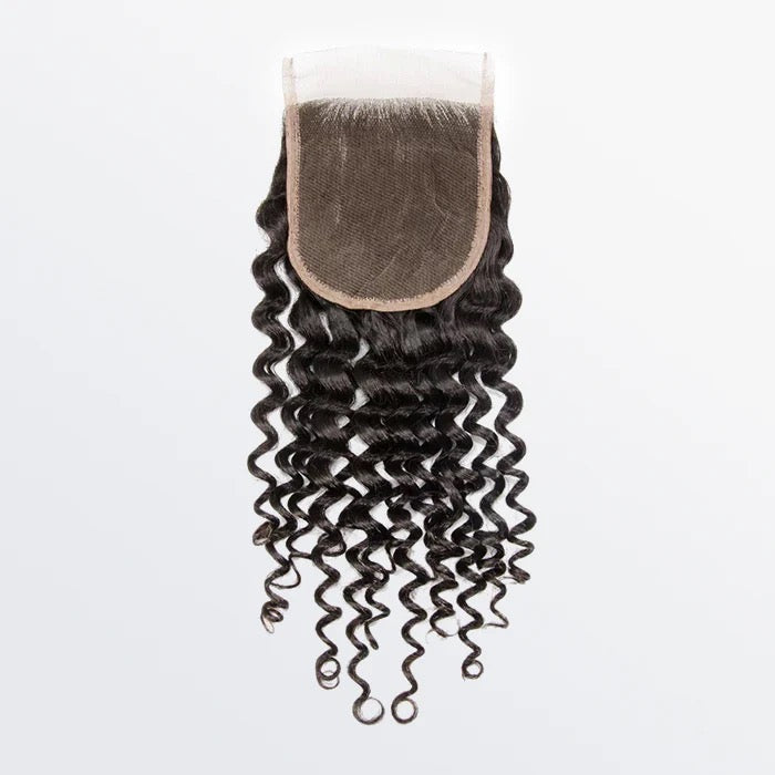 4x4 Deep Curly Free Parted Lace Closure